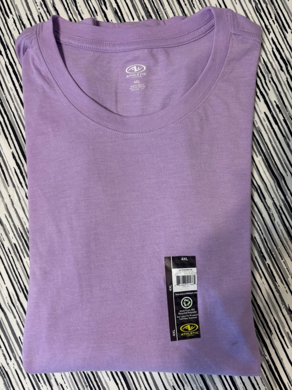 Men’s Athletic Works Lavender Crew Neck Short Sleeve Tee